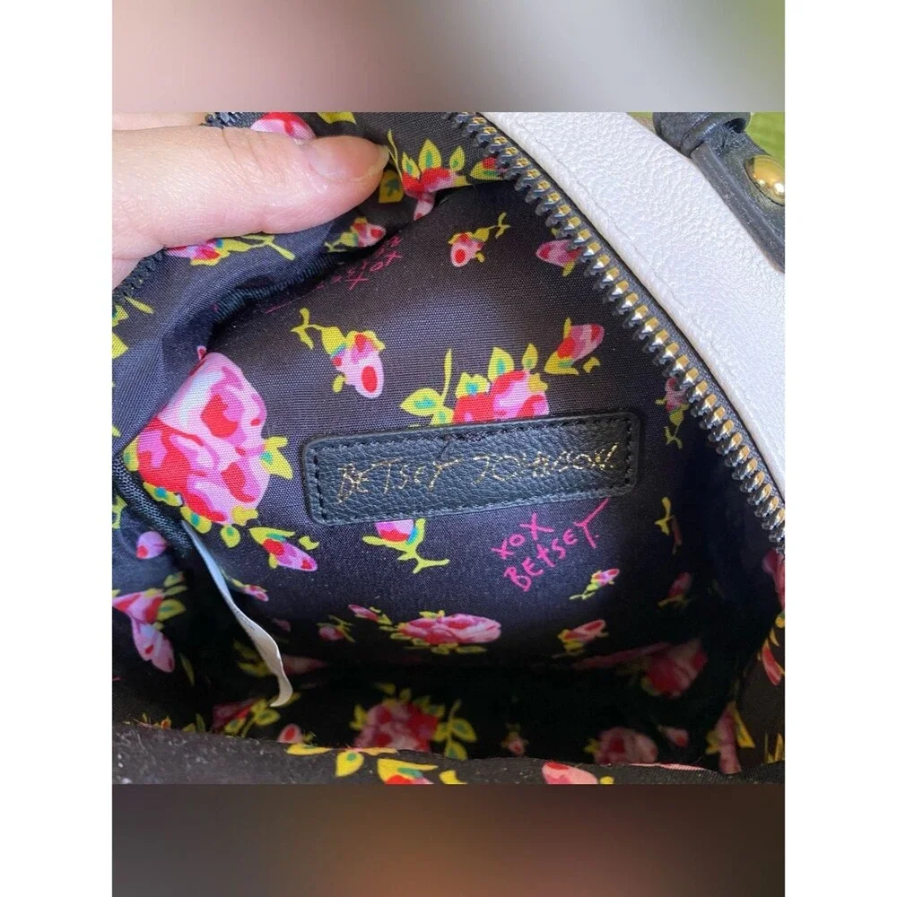 Betsey Johnson Black/ White Puppy Dog Mini Backpack Kawaii Harajuku Preppy